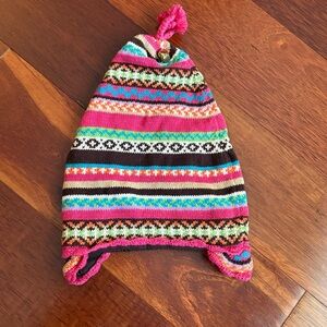 Gap Baby Colorful Striped Kids Winter Hat 6-12 Months with Bell